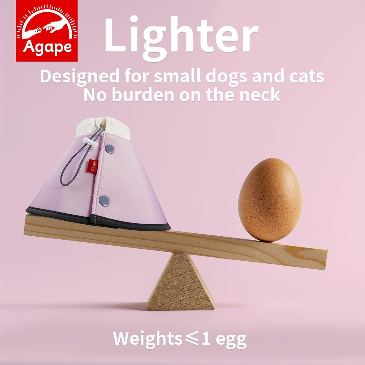 Agape Soft Cone for Cats & Dogs PINK MEDIUM