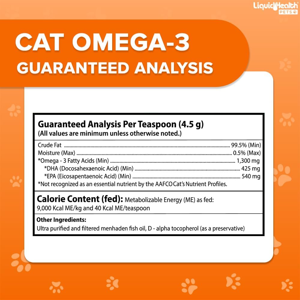 Liquid Health Pets Wild Caught Omega 3 Fish Oil for Cats 8 Fl.Oz. 2 Pack