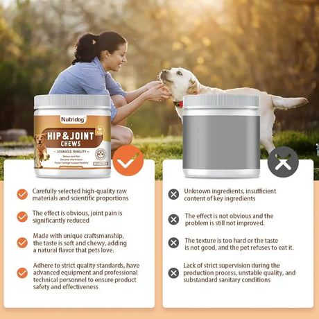 NUTRIDOG - Nutridog Hip and Joint Supplement for Dogs Duck 120 Masticables - The Red Vitamin MX - Cuidado De Cadera Y Articulaciones Para Perros - {{ shop.shopifyCountryName }}