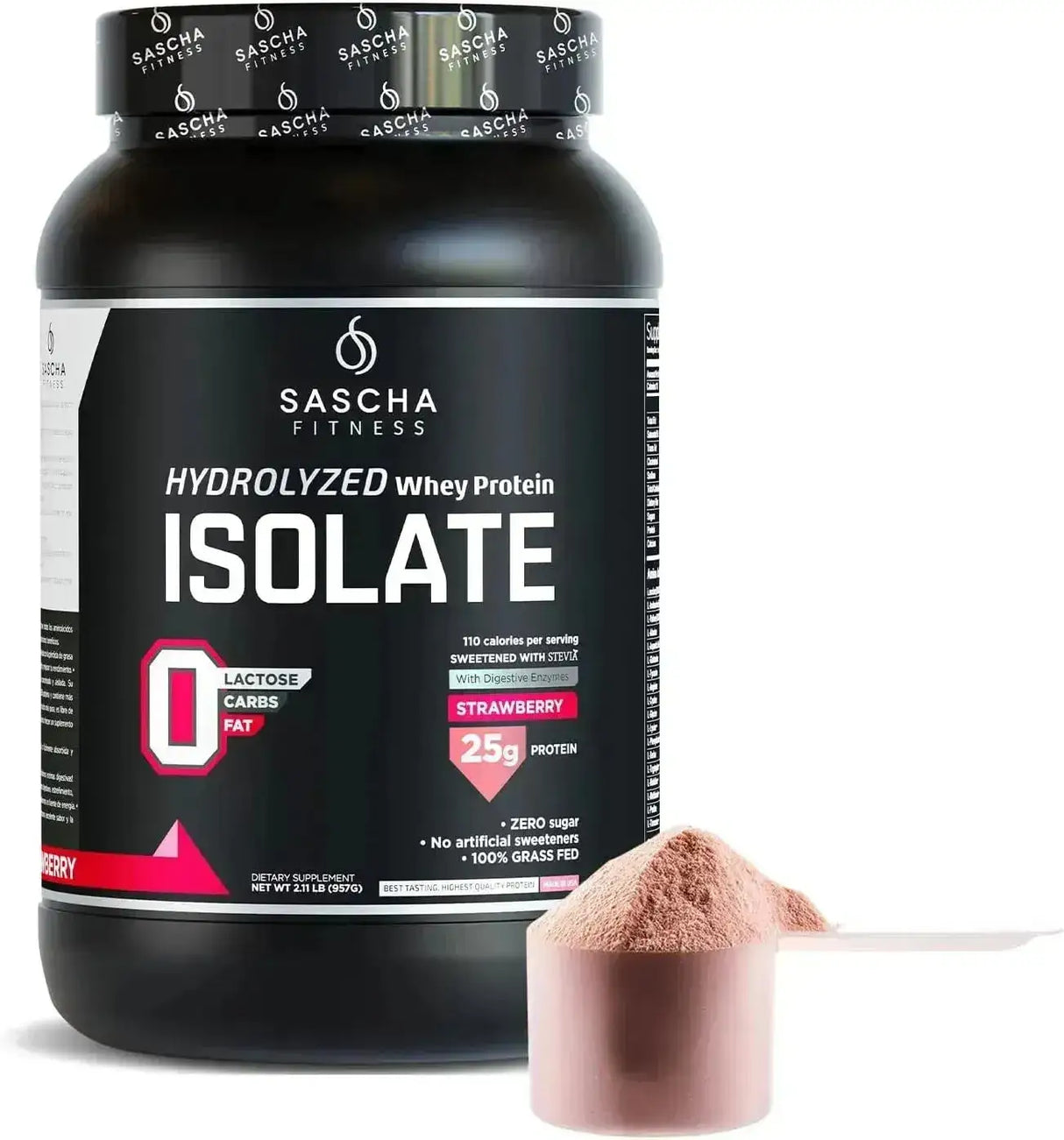SASCHA FITNESS - SASCHA FITNESS Hydrolyzed Whey Protein Isolate Grass-Fed Strawberry 957Gr. - The Red Vitamin MX - Suplementos Alimenticios - {{ shop.shopifyCountryName }}