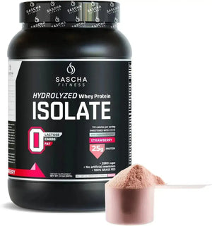 SASCHA FITNESS - SASCHA FITNESS Hydrolyzed Whey Protein Isolate Grass-Fed Strawberry 957Gr. - The Red Vitamin MX - Suplementos Alimenticios - {{ shop.shopifyCountryName }}