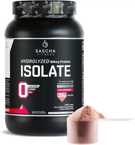 SASCHA FITNESS - SASCHA FITNESS Hydrolyzed Whey Protein Isolate Grass-Fed Strawberry 957Gr. - The Red Vitamin MX - Suplementos Alimenticios - {{ shop.shopifyCountryName }}