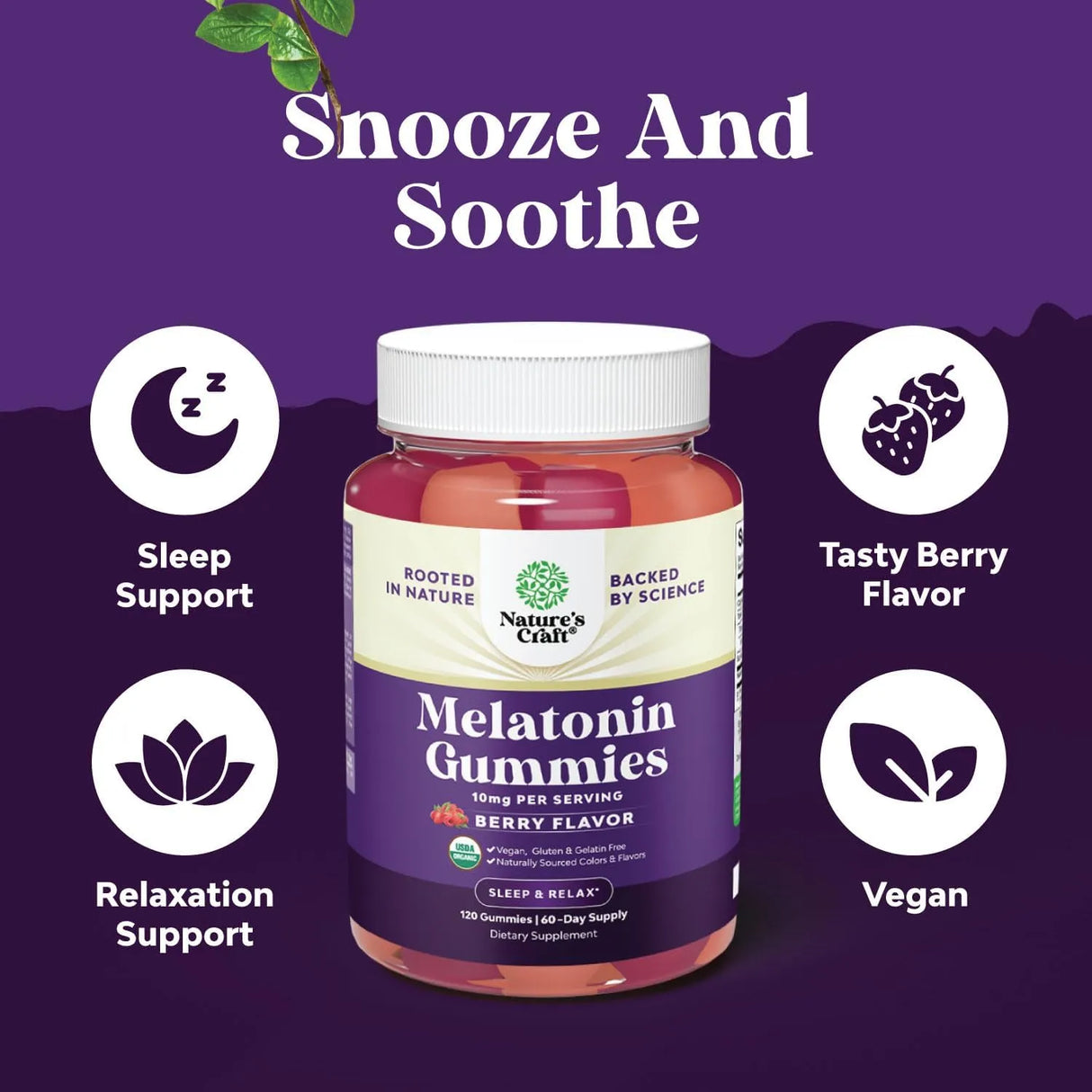 NATURES CRAFT - Natures Craft Organic Melatonin Gummies 10Mg. 120 Gomitas - The Red Vitamin MX - Suplementos Alimenticios - {{ shop.shopifyCountryName }}