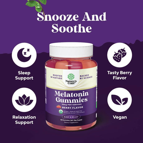 NATURES CRAFT - Natures Craft Organic Melatonin Gummies 10Mg. 120 Gomitas - The Red Vitamin MX - Suplementos Alimenticios - {{ shop.shopifyCountryName }}