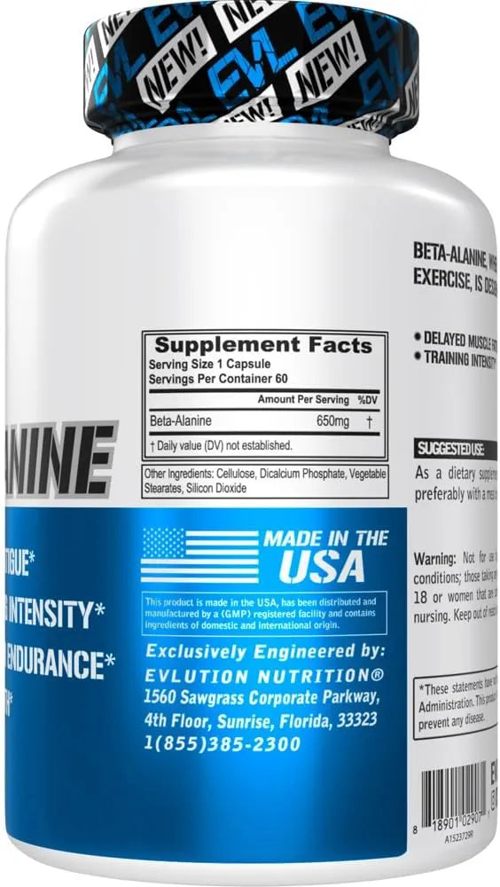 EVLUTION - Evlution Nutrition Beta-Alanine 60 Capsulas - The Red Vitamin MX - Suplementos Alimenticios - {{ shop.shopifyCountryName }}