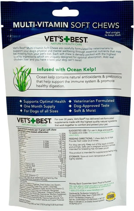 VET'S BEST - Vet's Best Multi-Vitamin Soft Chew Dog Supplements 30 Masticables - The Red Vitamin MX - Multivitamínicos Para Perros - {{ shop.shopifyCountryName }}