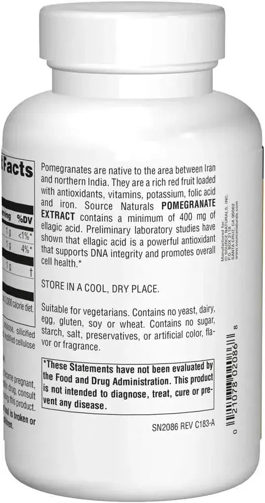 SOURCE NATURALS - Source Naturals Pomegranate Extract 500Mg. 240 Tabletas - The Red Vitamin MX - Suplementos Alimenticios - {{ shop.shopifyCountryName }}