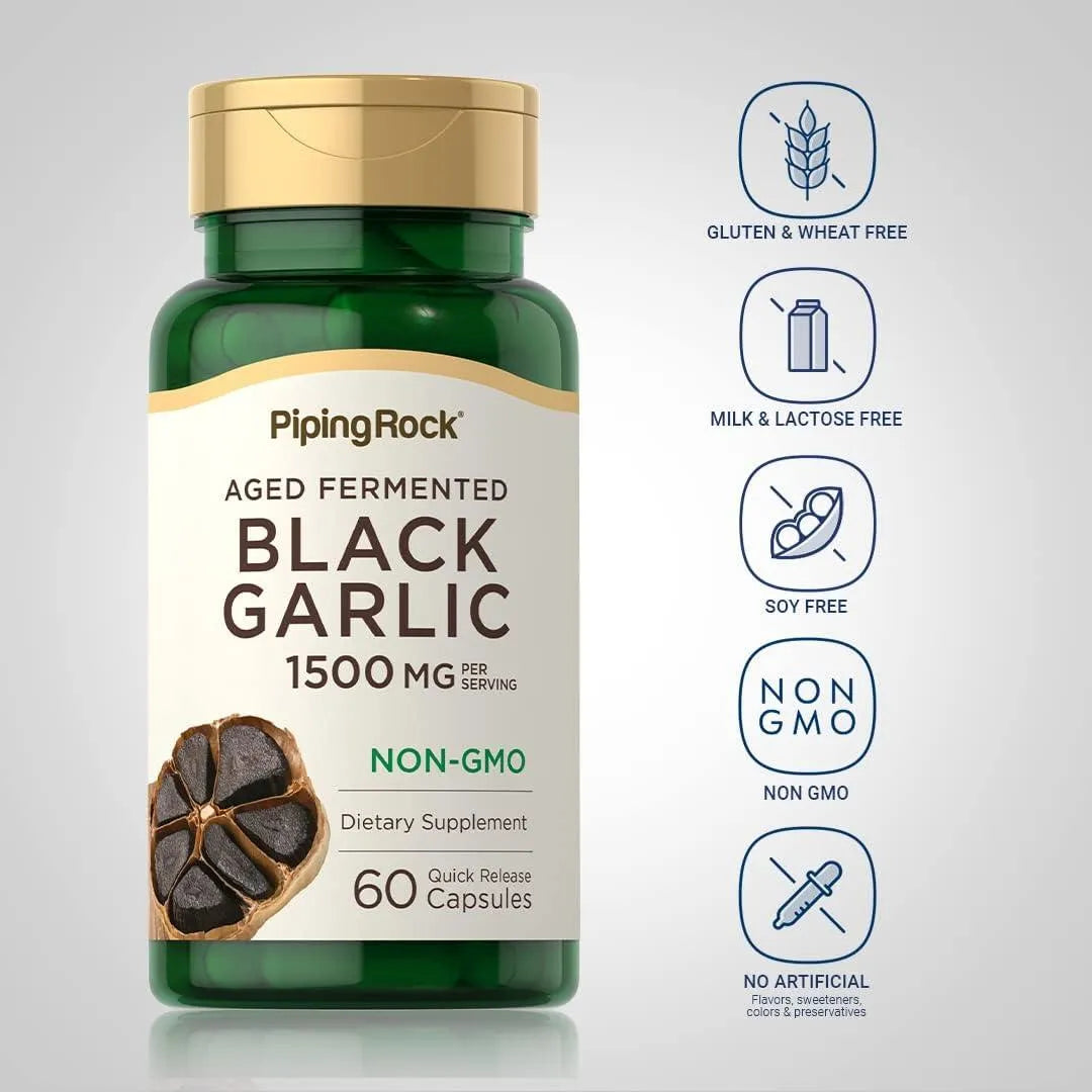 PIPING ROCK - Piping Rock Black Garlic 1500Mg. 60 Capsulas - The Red Vitamin MX - Suplementos Alimenticios - {{ shop.shopifyCountryName }}