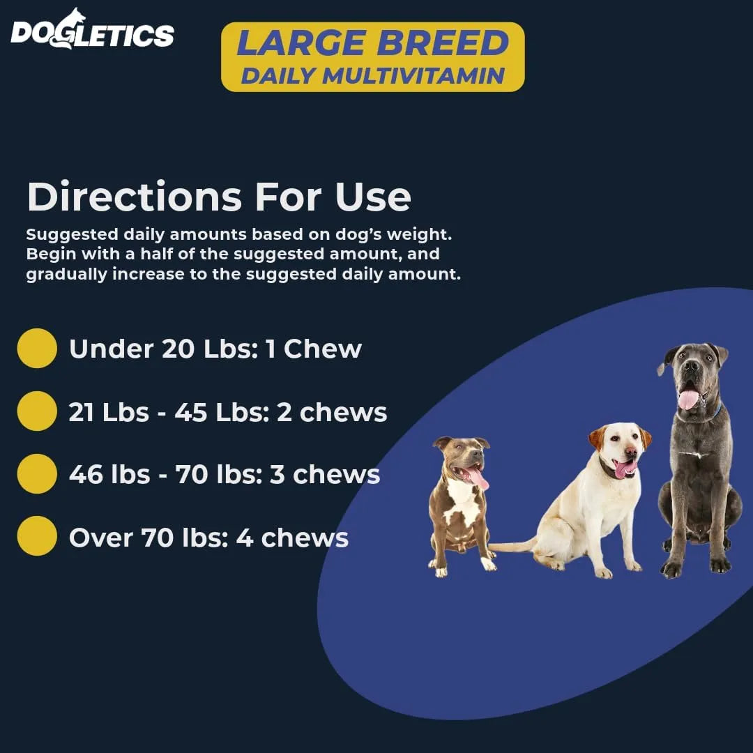 DOGLETICS - Dogletics Large Breed Daily Multivitamin Bacon Flavor 90 Masticables - The Red Vitamin MX - Multivitamínicos Para Perros - {{ shop.shopifyCountryName }}