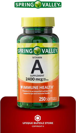 Spring Valley Vitamin A 2400mcg 250 Capsulas Blandas