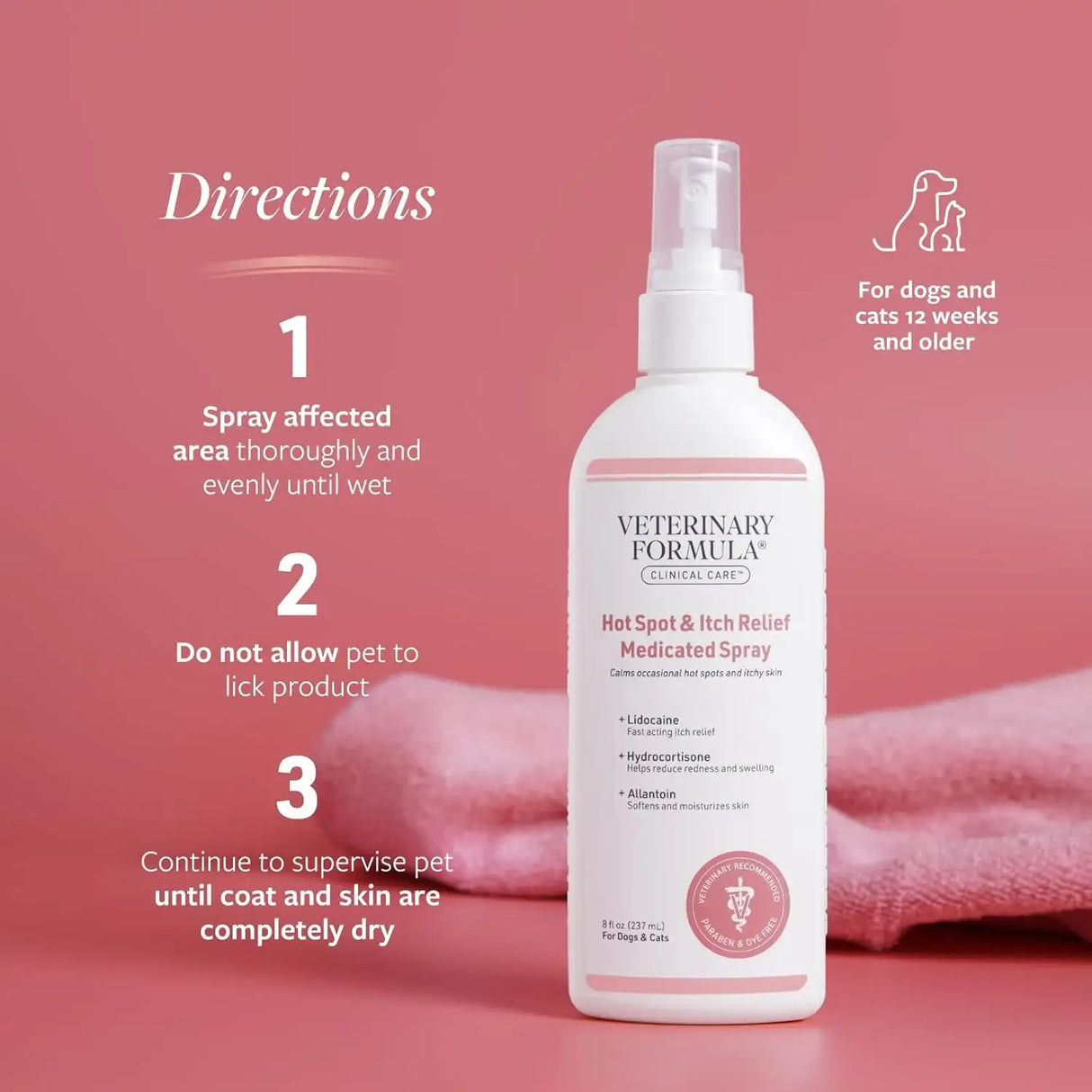 VETERINARY FORMULA - Veterinary Formula Clinical Care Hot Spot & Itch Relief Medicated Spray 8 Fl.Oz. 2 Pack - The Red Vitamin MX - Remedios Para La Picazón De Perros - {{ shop.shopifyCountryName }}