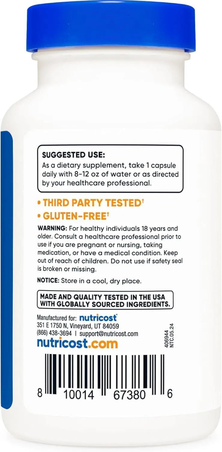 NUTRICOST - Nutricost Calcium D-Glucarate 500Mg. 120 Capsulas - The Red Vitamin MX - Suplementos Alimenticios - {{ shop.shopifyCountryName }}