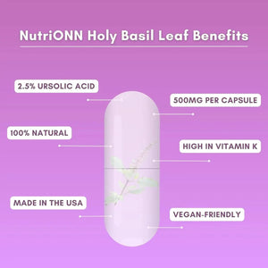 NUTRIONN - NutriONN Holy Basil Leaf 500Mg. 120 Capsulas - The Red Vitamin MX - Suplementos Alimenticios - {{ shop.shopifyCountryName }}