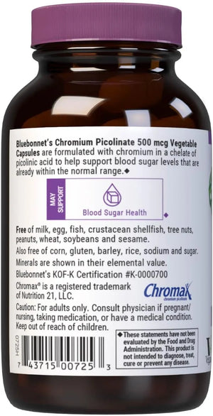 BLUEBONNET NUTRITION - BlueBonnet Nutrition Chromium Picolinate 500mcg 100 Capsulas - The Red Vitamin MX - Suplementos Alimenticios - {{ shop.shopifyCountryName }}