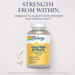 SOLARAY - Solaray Calcium Citrate with Vitamin D3 1000Mg. 180 Capsulas - The Red Vitamin MX - Suplementos Alimenticios - {{ shop.shopifyCountryName }}
