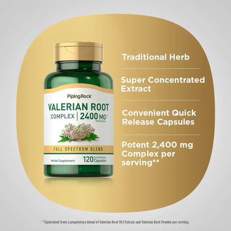 PIPING ROCK - Piping Rock Valerian Root Extract 2400Mg. 120 Capsulas - The Red Vitamin MX - Suplementos Alimenticios - {{ shop.shopifyCountryName }}