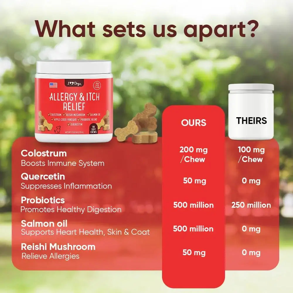 IHEARTDOGS - iHeartDogs Allergy & Itch Relief for Dogs 90 Masticables - The Red Vitamin MX - Remedios Para La Picazón De Perros - {{ shop.shopifyCountryName }}