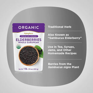 PIPING ROCK - Piping Rock Elderberries Dried Organic 454Gr. - The Red Vitamin MX - Suplementos Alimenticios - {{ shop.shopifyCountryName }}