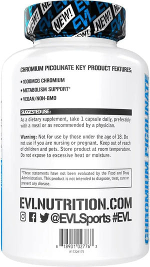 EVLUTION - Evlution Chromium Picolinate 1000mcg 30 Capsulas - The Red Vitamin MX - Suplementos Alimenticios - {{ shop.shopifyCountryName }}