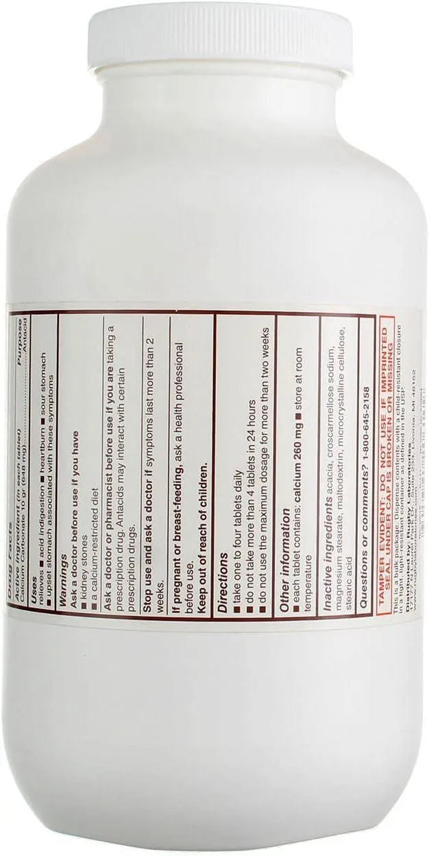 RUGBY LABORATORIES - Rugby Calcium Carbonate 648Mg. 1000 Tabletas - The Red Vitamin MX - Suplementos Alimenticios - {{ shop.shopifyCountryName }}