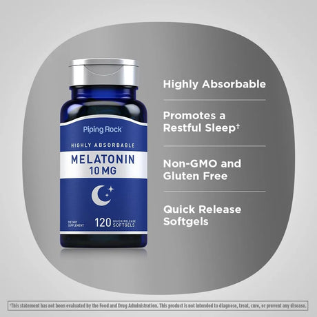 PIPING ROCK - Piping Rock Melatonin 10Mg. 120 Capsulas Blandas - The Red Vitamin MX - Suplementos Alimenticios - {{ shop.shopifyCountryName }}