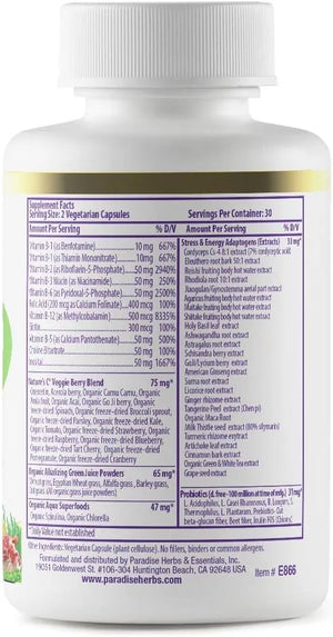 PARADISE HERBS - Paradise Herbs Earth's Blend B-Complex 60 Capsulas - The Red Vitamin MX - Suplementos Alimenticios - {{ shop.shopifyCountryName }}