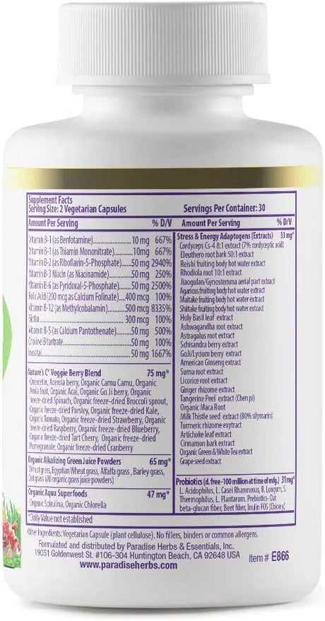 PARADISE HERBS - Paradise Herbs Earth's Blend B-Complex 60 Capsulas - The Red Vitamin MX - Suplementos Alimenticios - {{ shop.shopifyCountryName }}