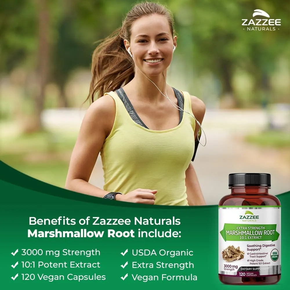 ZAZZEE NATURALS - Zazzee USDA Organic Marshmallow Root 10:1 Extract 3000Mg. 120 Capsulas - The Red Vitamin MX - Suplementos Alimenticios - {{ shop.shopifyCountryName }}