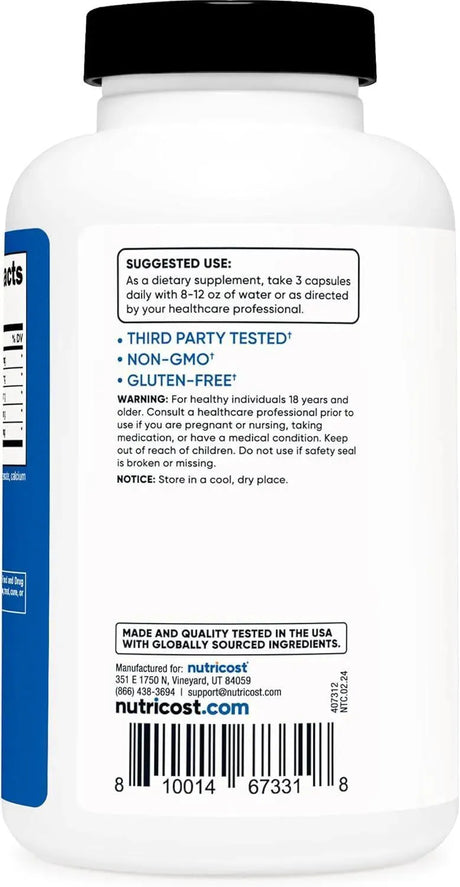 NUTRICOST - Nutricost Nitric Oxide Booster 750Mg. 180 Capsulas - The Red Vitamin MX - Suplementos Alimenticios - {{ shop.shopifyCountryName }}
