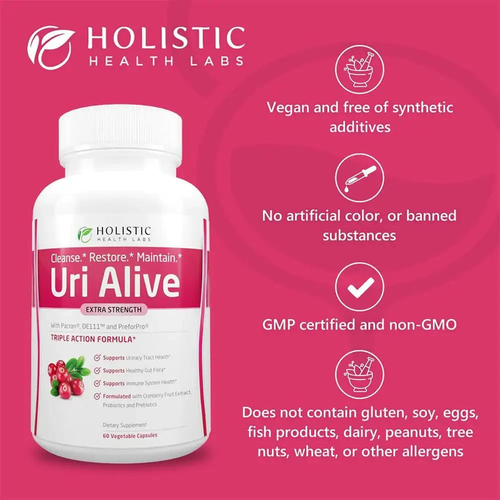 HOLISTIC HEALTH LABS - Holistic Health Labs Uri Alive Extra Strength Urinary Support 60 Capsulas 2 Pack - The Red Vitamin MX - Suplementos Alimenticios - {{ shop.shopifyCountryName }}