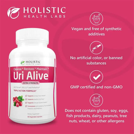 HOLISTIC HEALTH LABS - Holistic Health Labs Uri Alive Extra Strength Urinary Support 60 Capsulas 2 Pack - The Red Vitamin MX - Suplementos Alimenticios - {{ shop.shopifyCountryName }}