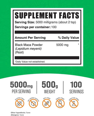 BULK SUPPLEMENTS - Bulk Supplements Black Maca Powder 500Gr. - The Red Vitamin MX - Suplementos Alimenticios - {{ shop.shopifyCountryName }}