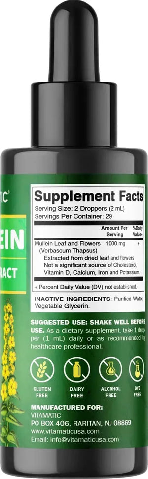 VITAMATIC - Vitamatic Liquid Mullein Leaf 1000Mg. 2 Fl.Oz. 2 Pack - The Red Vitamin MX - Suplementos Alimenticios - {{ shop.shopifyCountryName }}