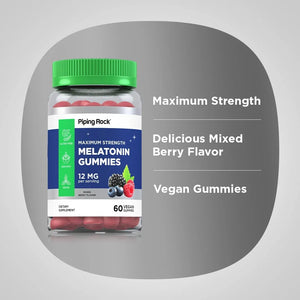 PIPING ROCK - Piping Rock Melatonin Gummies 12Mg. 60 Gomitas - The Red Vitamin MX - Suplementos Alimenticios - {{ shop.shopifyCountryName }}