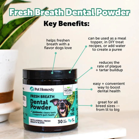 PET HONESTY - Pet Honesty Dog Breath Freshener Dental Powder 30 Cucharadas - The Red Vitamin MX - Cuidado Dental Para Perros - {{ shop.shopifyCountryName }}