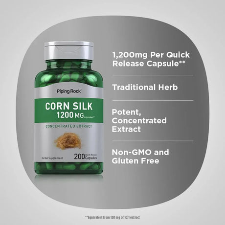 PIPING ROCK - Piping Rock Corn Silk 1200Mg. 200 Capsulas - The Red Vitamin MX - Suplementos Alimenticios - {{ shop.shopifyCountryName }}