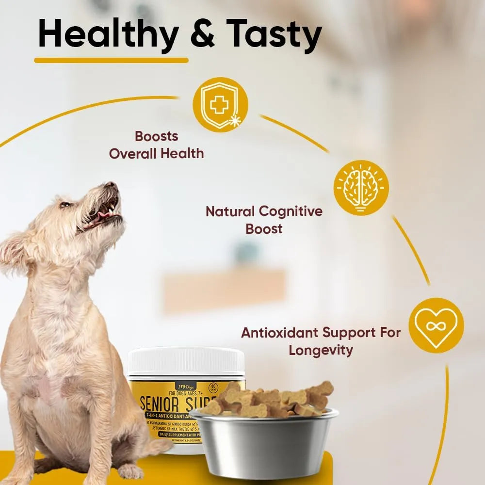 IHEARTDOGS - iHeartDogs Senior Super 7 Daily Dog Multivitamin 60 Masticables - The Red Vitamin MX - Multivitamínicos Para Perros - {{ shop.shopifyCountryName }}