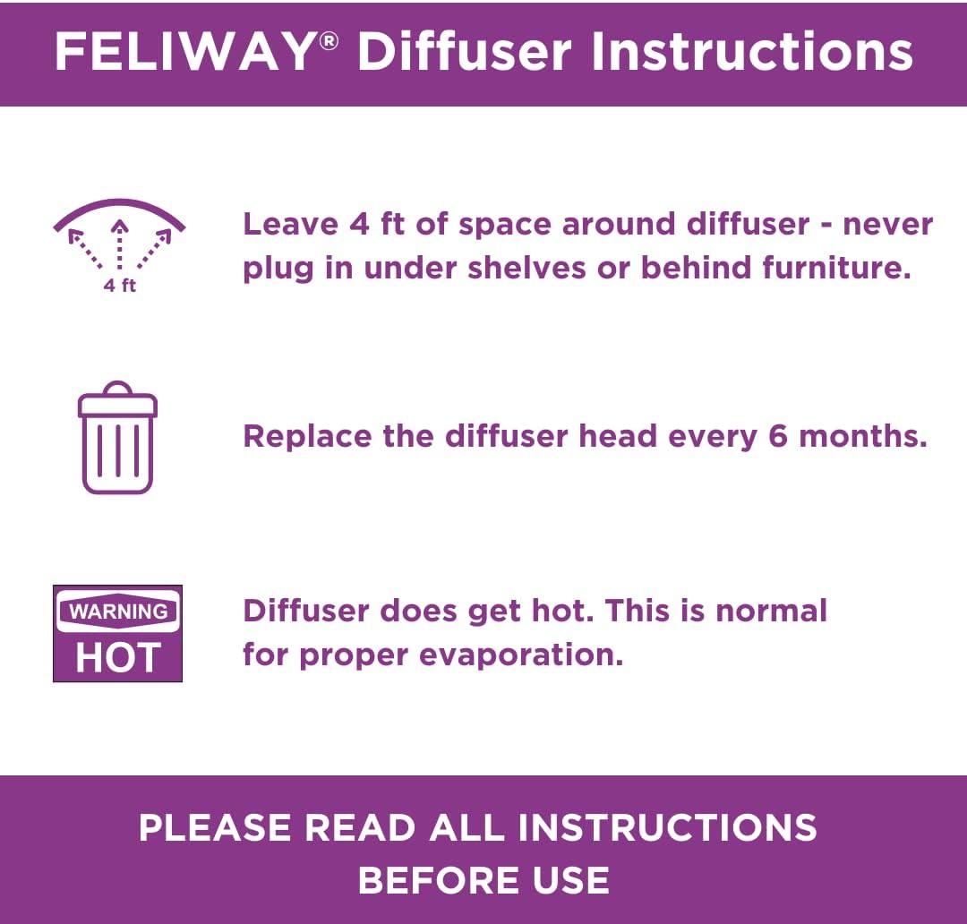 FELIWAY Classic 30 Day Cat Calming Refill for Pheromone Diffuser 48Ml.