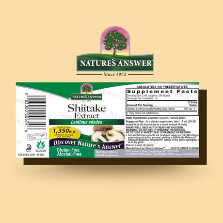 NATURE´S ANSWER - Nature's Answer Shiitake Mushroom Extract 1 Fl.Oz. - The Red Vitamin MX - Suplementos Alimenticios - {{ shop.shopifyCountryName }}