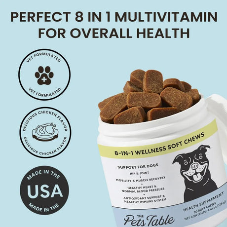 THE PETS TABLE - The Pets Table 8-in-1 Soft Chews Chicken Flavored All in One Supplement for Dogs 50 Masticables - The Red Vitamin MX - Multivitamínicos Para Perros - {{ shop.shopifyCountryName }}