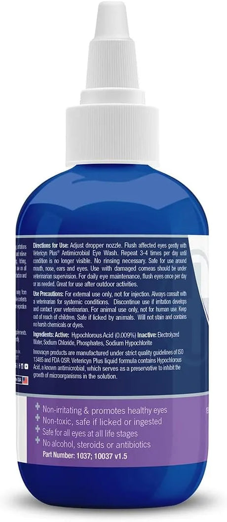 VETERICYN - Vetericyn Plus Dog and Cat Eye Wash 3 Fl.Oz. - The Red Vitamin MX - Cuidado De Los Ojos De Los Perros - {{ shop.shopifyCountryName }}