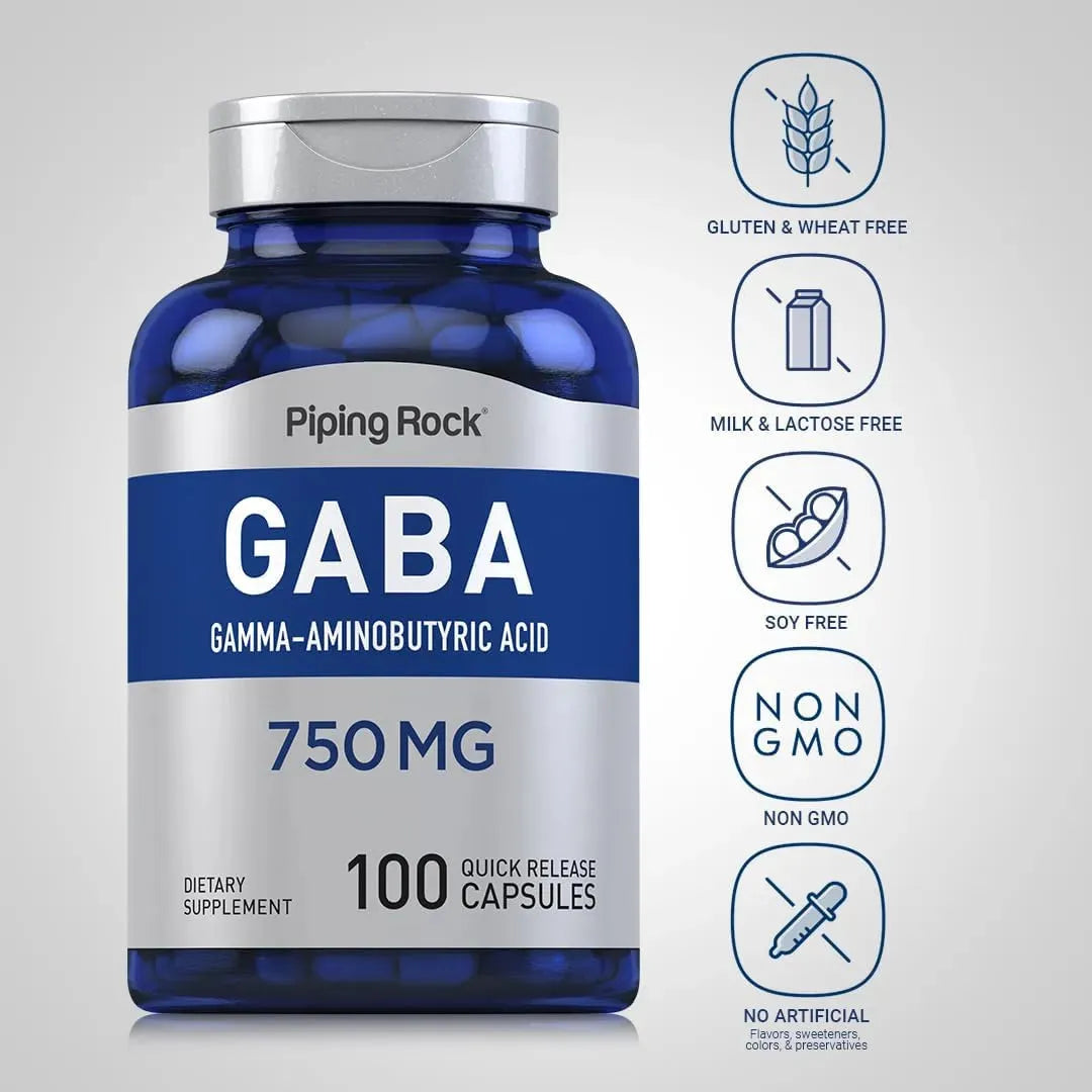 PIPING ROCK - Piping Rock GABA 750Mg. 100 Capsulas - The Red Vitamin MX - Suplementos Alimenticios - {{ shop.shopifyCountryName }}