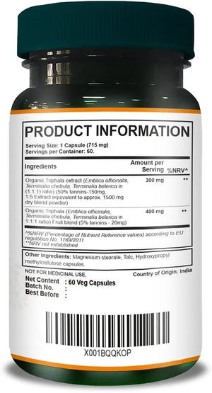 PURE NUTRITION - Pure Nutrition Triphala Extract 60 Capsulas - The Red Vitamin MX - Suplementos Alimenticios - {{ shop.shopifyCountryName }}