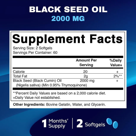 Vitamatic Black Seed Oil 2000Mg. 120 Capsulas Blandas