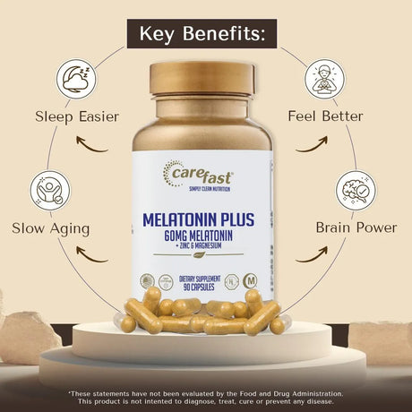 CAREFAST - CAREFAST Melatonin Plus Extra Strength 60Mg. 90 Capsulas - The Red Vitamin MX - Suplementos Alimenticios - {{ shop.shopifyCountryName }}