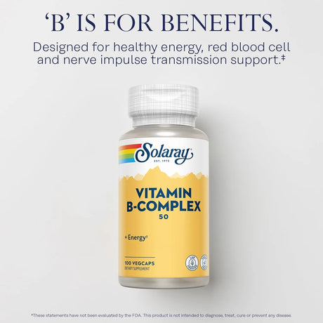 SOLARAY - SOLARAY Vitamin B Complex 50Mg. 100 Capsulas - The Red Vitamin MX - Suplementos Alimenticios - {{ shop.shopifyCountryName }}