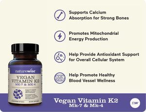 NatureWise Vitamin K2 90 Capsulas Blandas - The Red Vitamin MX - Suplementos Alimenticios - NATUREWISE