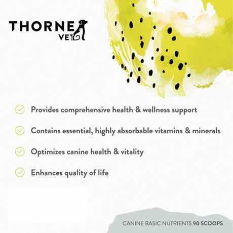 THORNEVET - ThorneVET Canine Basic Nutrients Multivitamin Support for Dogs 90 Servicios 113Gr. - The Red Vitamin MX - Multivitamínicos Para Perros - {{ shop.shopifyCountryName }}