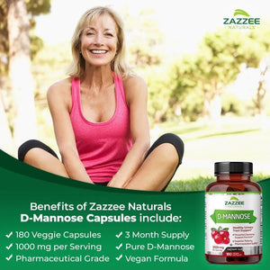 ZAZZEE NATURALS - Zazzee D-Mannose 1,000Mg. 180 Capsulas - The Red Vitamin MX - Suplementos Alimenticios - {{ shop.shopifyCountryName }}