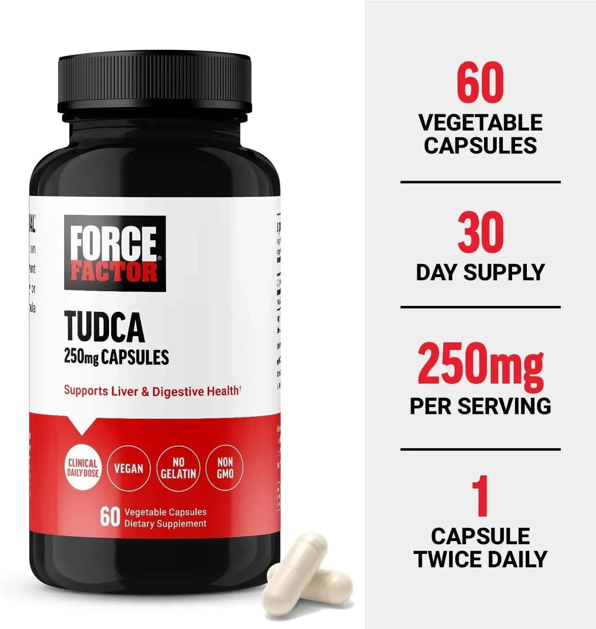 FORCE FACTOR - Force Factor TUDCA Liver Support 250Mg. 60 Capsulas - The Red Vitamin MX - Suplementos Alimenticios - {{ shop.shopifyCountryName }}